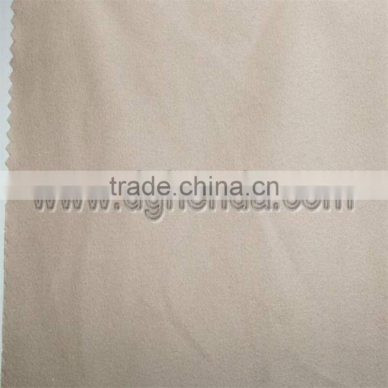 Apricot double-sided round-woven suede fabric