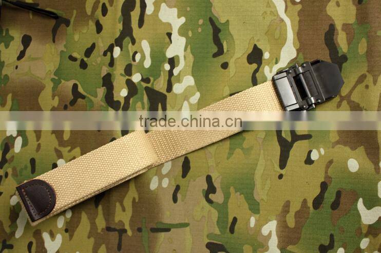 sandy color metal buckle military tactical trainer canvas belts