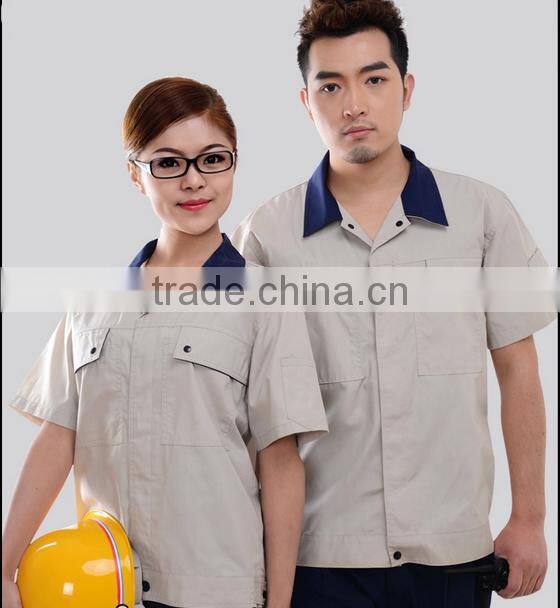 custom antistatic short sleeves workwears uniforms for worker