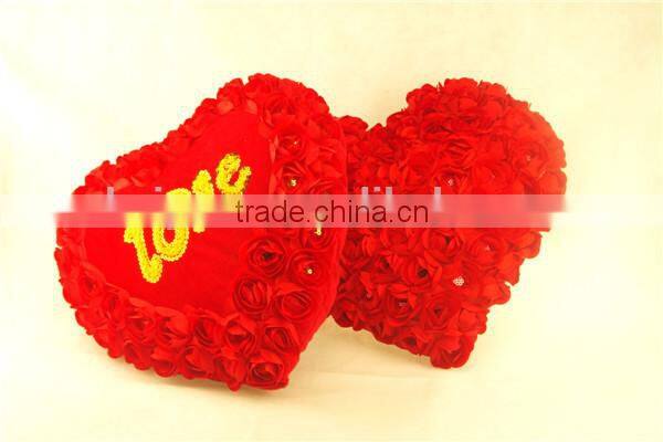 Red heart wedding decoration gift soft plush heart toy