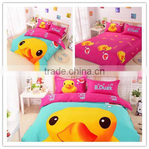 Big yellow duck printed 100% Cotton for baby bedding set