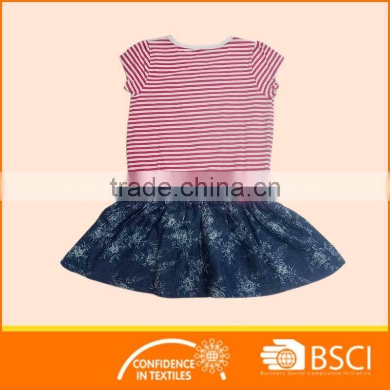 Children Wear Striped Cotton Baby Girl Dress