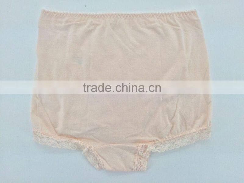 Fashion Style! 2015 New Arrival Light Orange Color Briefs With Lace Comfortable Wearing Big Size Women Mommy Pants