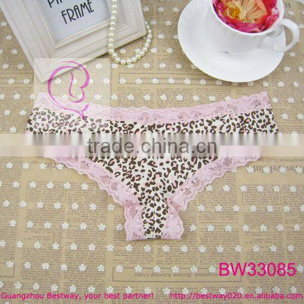 Leopard pink cheeky panties with lace