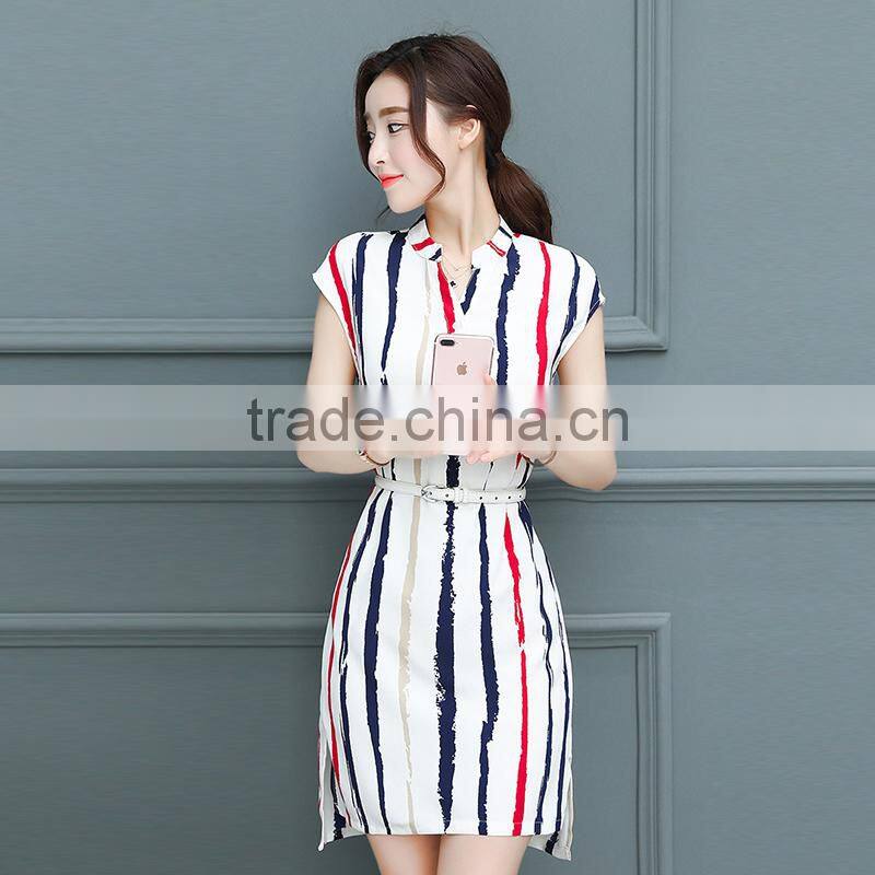 Maxnegio latest designs digital print chiffon ladies casual dress