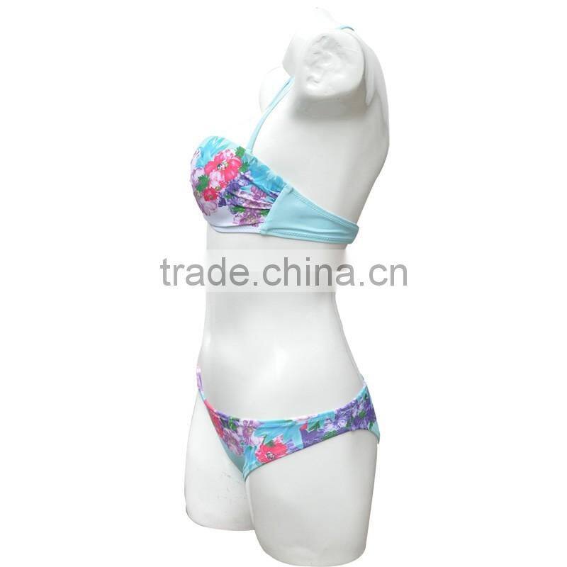 Plain Dyed Technics and Adults Age Group sexy mature bikini colorful set (LD131004)