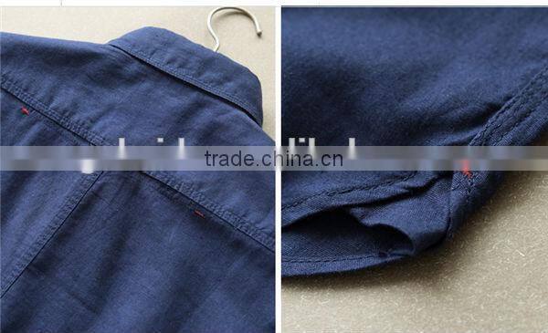 collar pocket men shirt men chinese collar shirts Mens Linen Shirts