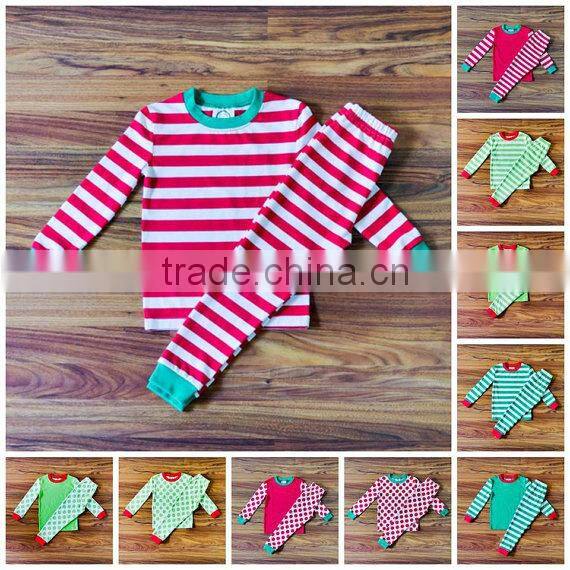 Infant Baby Christmas Red Stripes Pajama 2 Pieces Pajama Outfits Sets