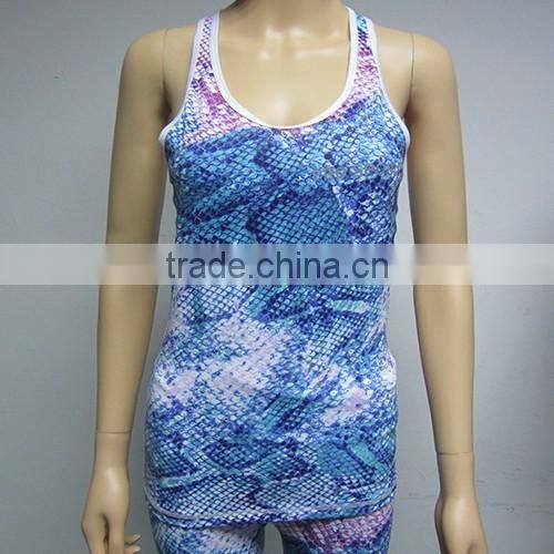 Cheap Wholesale Women Sublimation Printed Colorful Exercise Sports Jogging Wear Yoga Suit