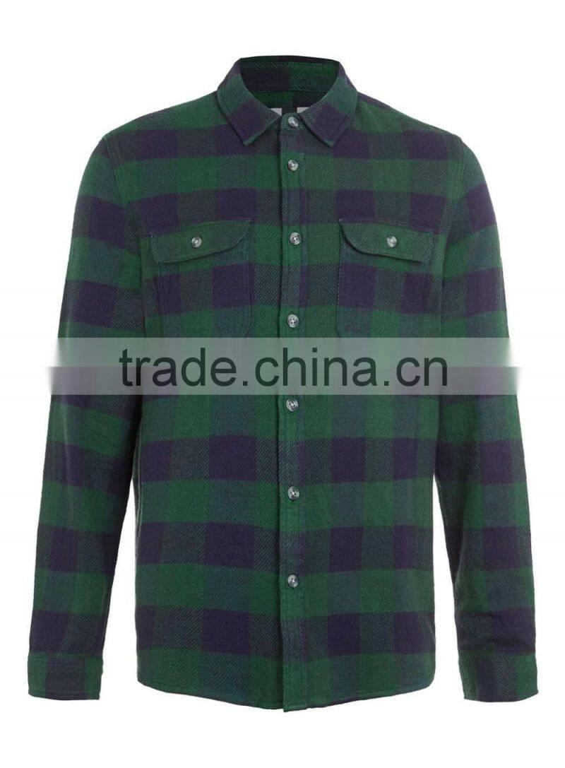 mens flannel plaid shirt casual dress 100%cotton shirts