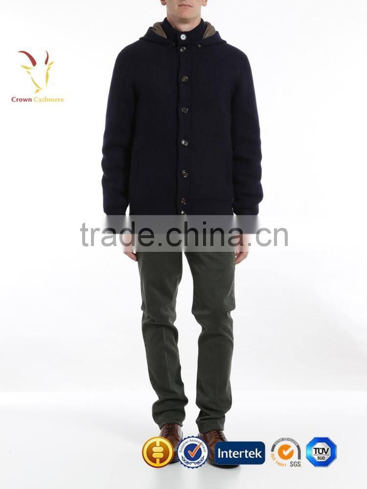 Men Winter knitted hooded wool coat,mens jackets and coats