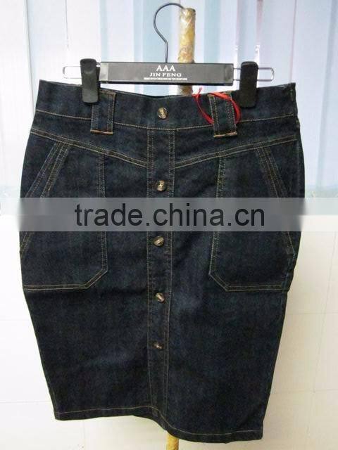 ykk zipper half skirt cheap wrap wholesale jean knee length skirt