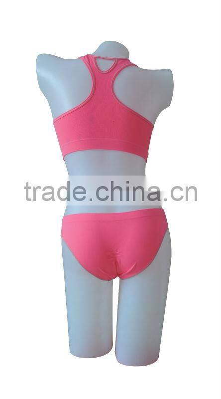 Hot sale fashion fitness bra sets sexy seamless woman underwear ladies sport bra panties