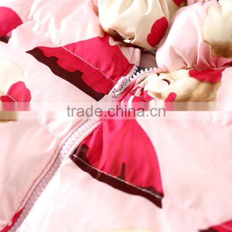 OEM new style fashion ultralight girl printing waterproof duck down feather jacket