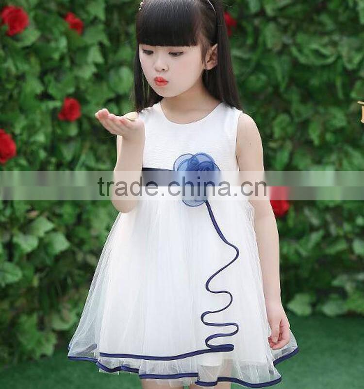 2017 New summer flower tulle teen girl wedding party dress