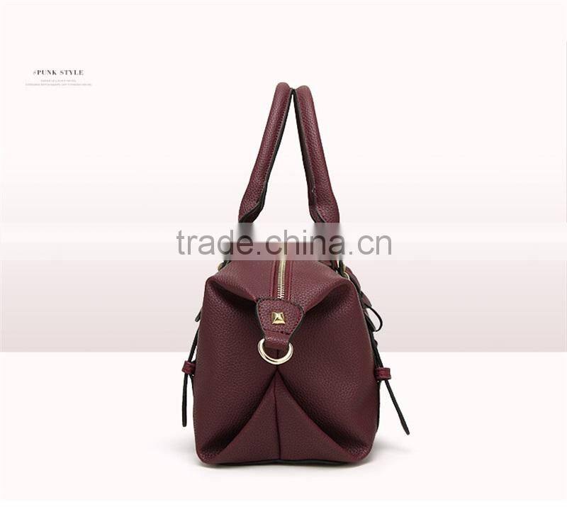 China Leather Handbag Wholesale Price Quality Leather Boston Bag Women Tote Bag Handbags