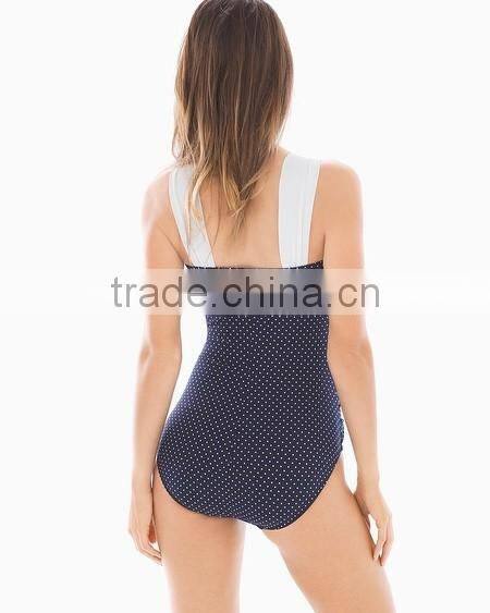 Wholesale sexy ladies deep V-neck one piece swim suit E17034