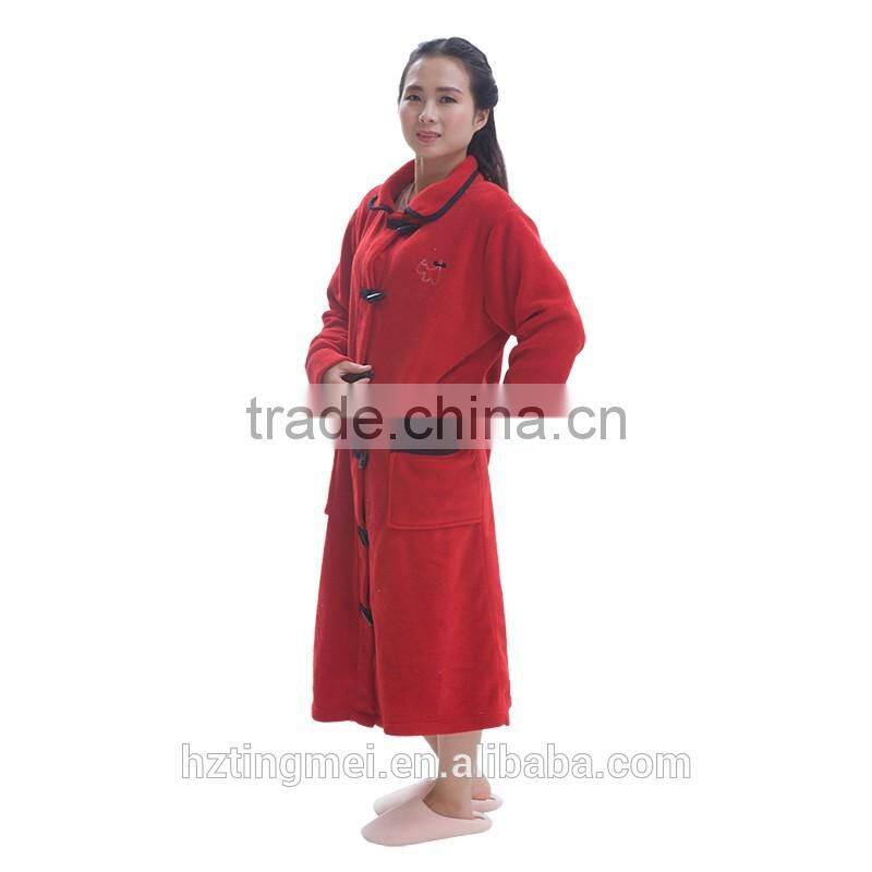 China Fashion red color girl sleepwear bathrobe set