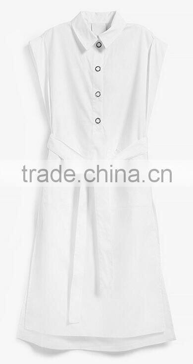 Runwaylover EY2185D Europe Style 2017 Women Cap Sleeve Casual Dress With Button Front