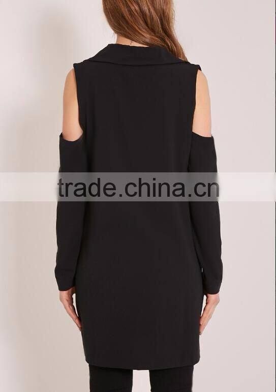 Sexy trend cold shoulder women blazer fashion ladies blazer designs 2016