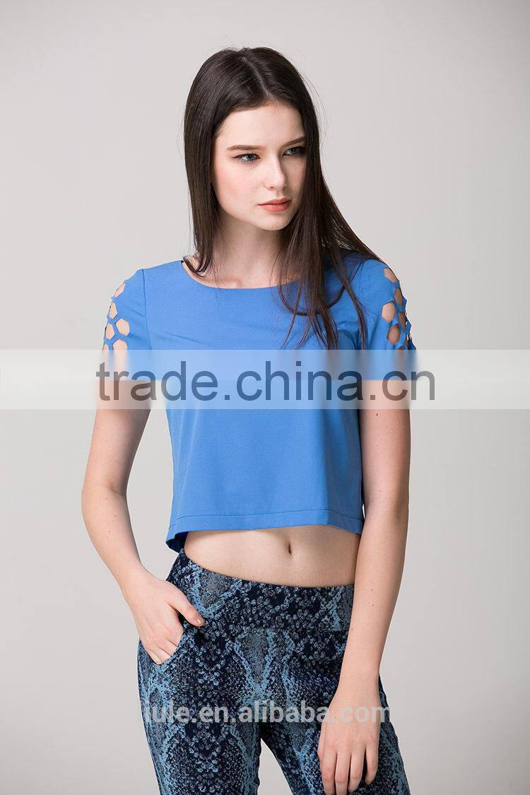 polyester t-shirt for women plain t-shirt casual t-shirt