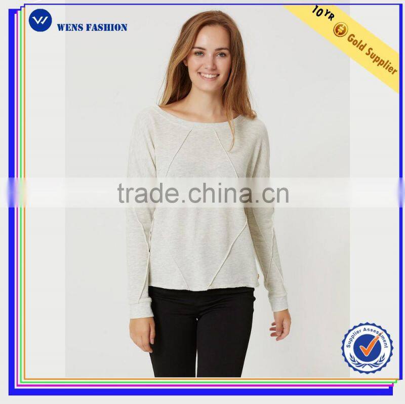 2016 Winter wholesale women Long sleeved sweat100% cotton plain cheap fleece hoodie