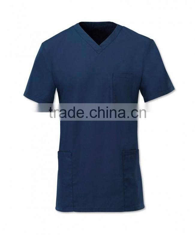 Hot sale 2017 stylish Unisex Lightweight Scrub with pocket hospital Medical uniform nursing tunic custom designs