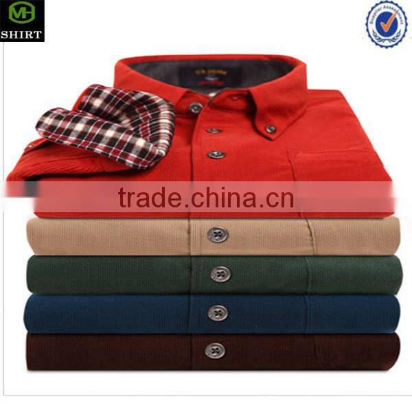 2016 new thick warm mens heavy cotton corduroy shirt
