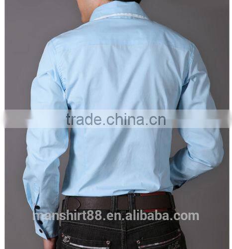 mens slim fit solid color button down collar dress shirt