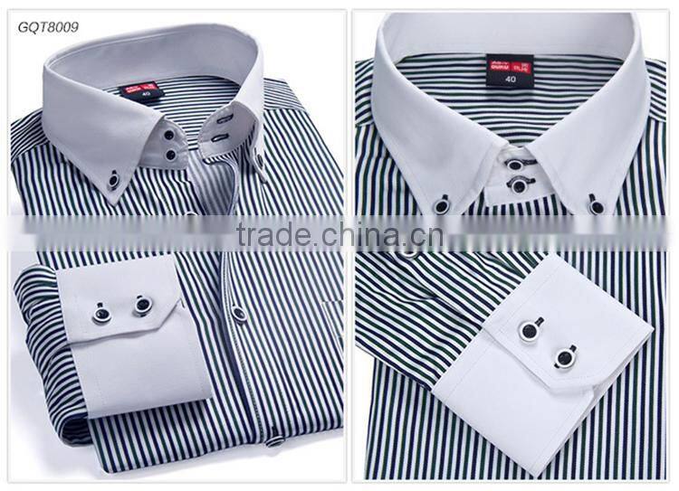 Latest shirt designs for men 2015 long sleeve stripe casual business man shirt