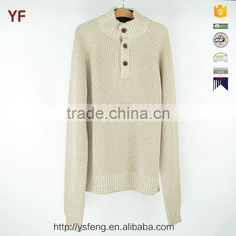 New Design 2015 Mock Neck Men Knitted Sweater