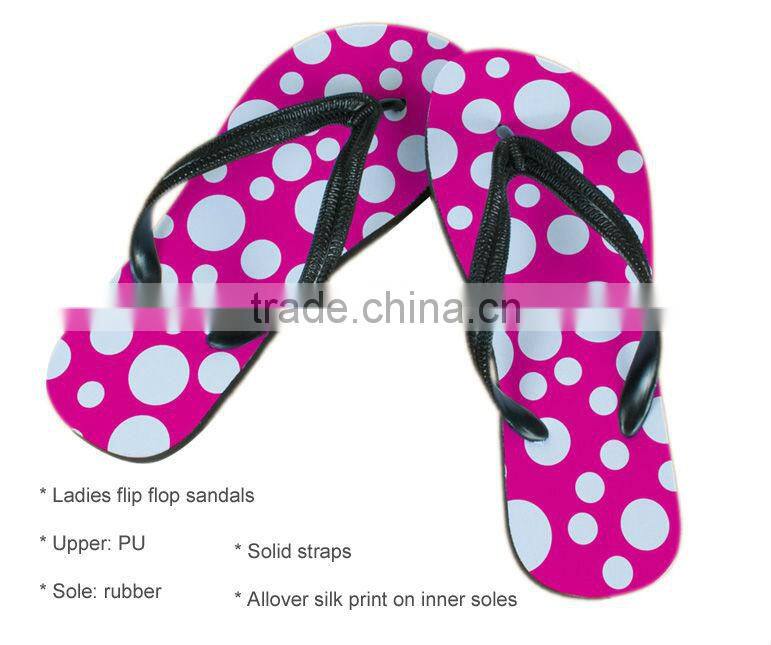 custom ladies printed flip flops