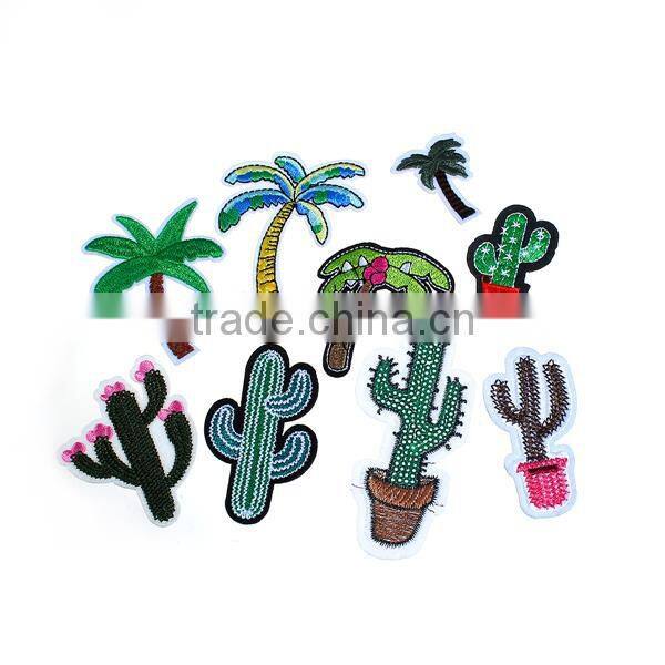 Fabric Iron On Patches At Random Coconut Tree Cactus Custom Shoe Patch