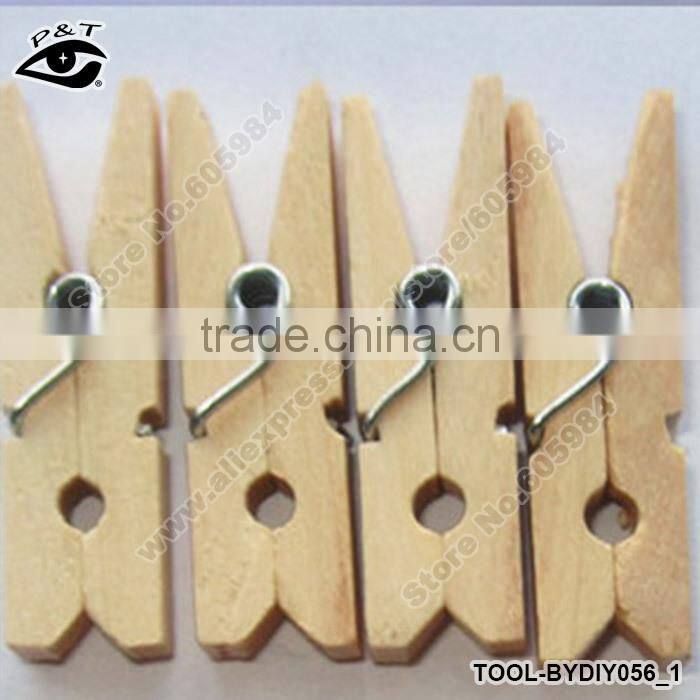 3.0 CM decorative mini paper wooden craft clips for paper book family photos