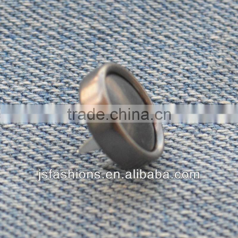 Fashion wide rim black pearl snap button for jacket