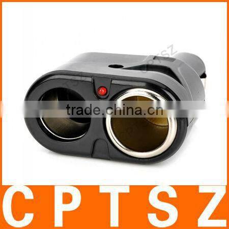 Dual Car Cigarette Sockets Power Adapter