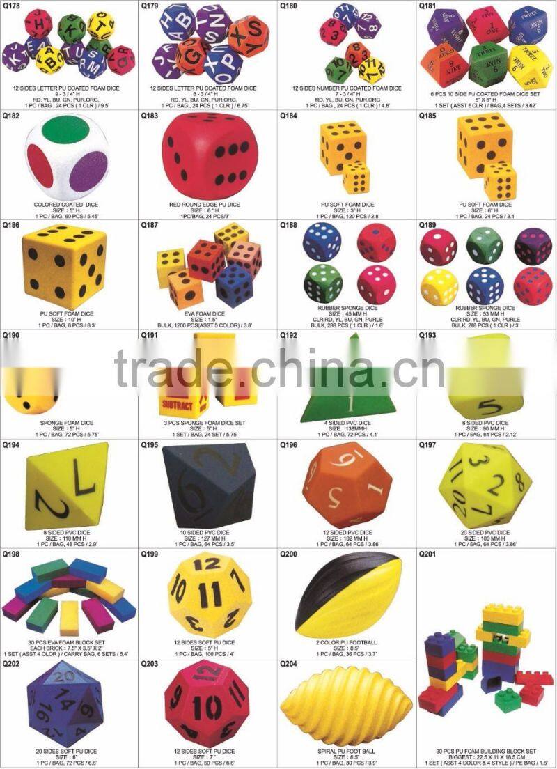 5inch PU Coated Foam Number Dice