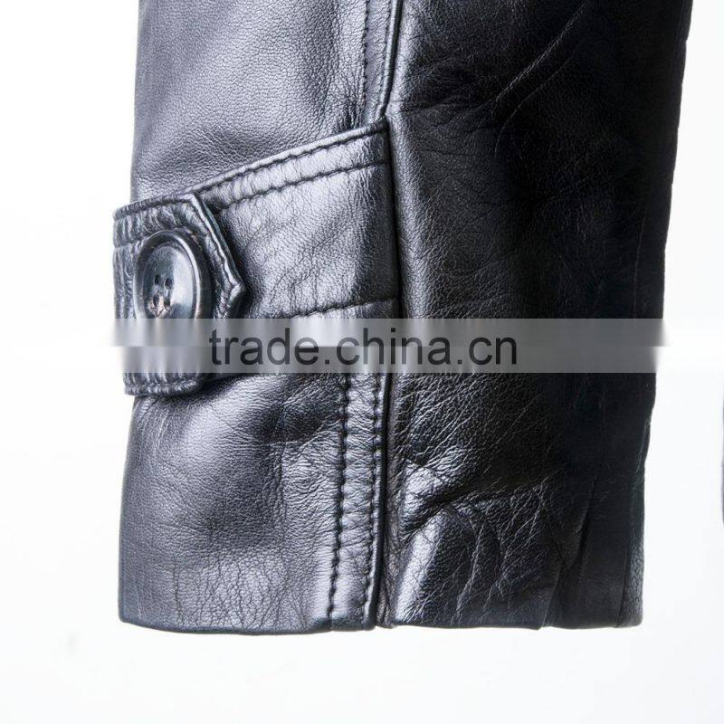 DOUBLE PRESS OFFICER LEATHER COAT SHEEP LEATHER