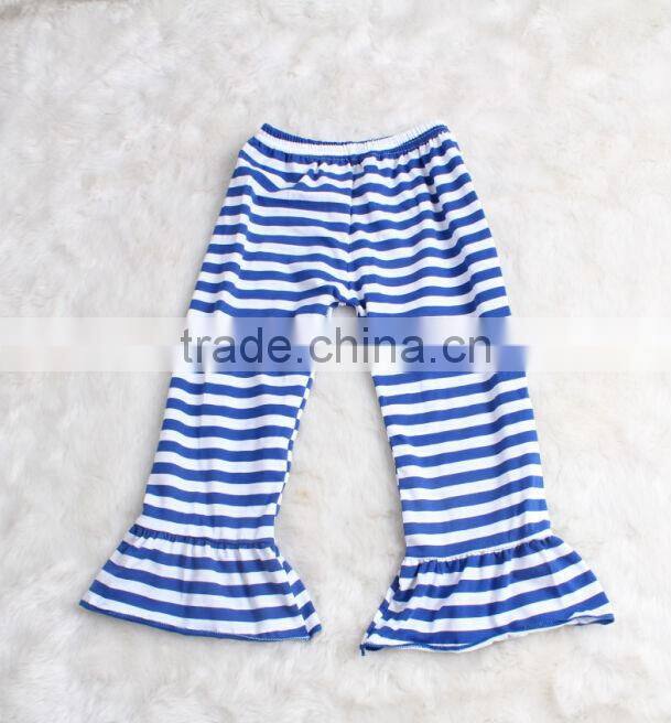 chirden's spring autumn casual ruffled striped pants floral cotton soft two layers legging pants
