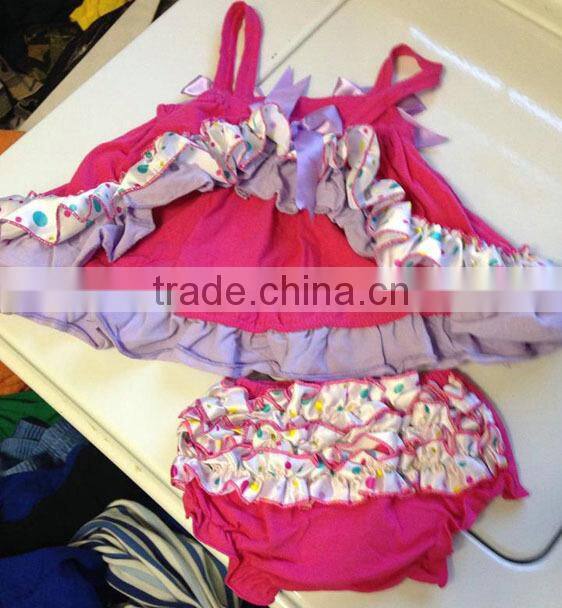 Wholesale orange camo ruffle toddler baby girls top & bloomer set M5040606