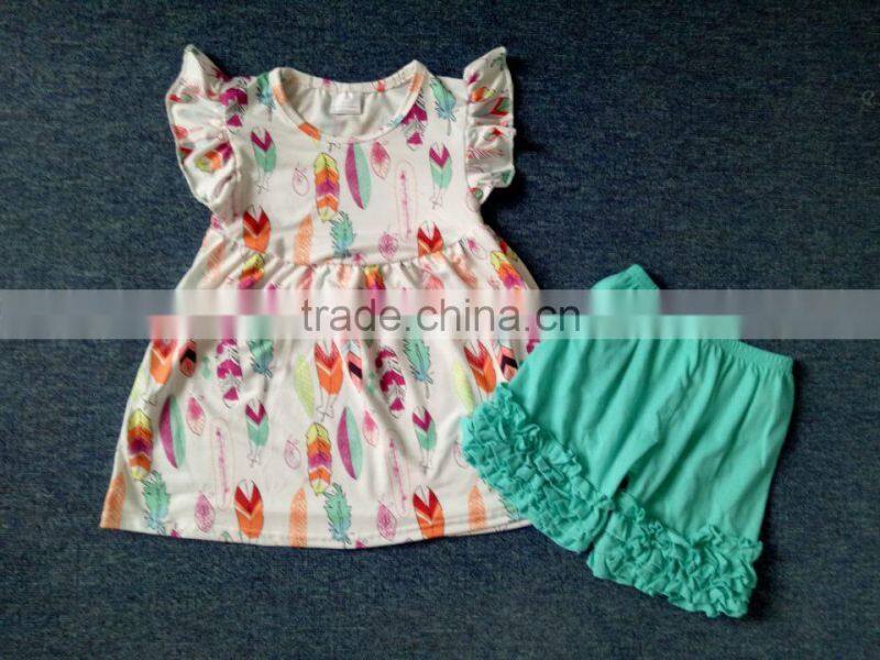 Wholesale Christmas Baby Remake Clothes Toddlers Girls Fall Boutique Children's Gift Style Outfits Ruffle Pants Clothing Set