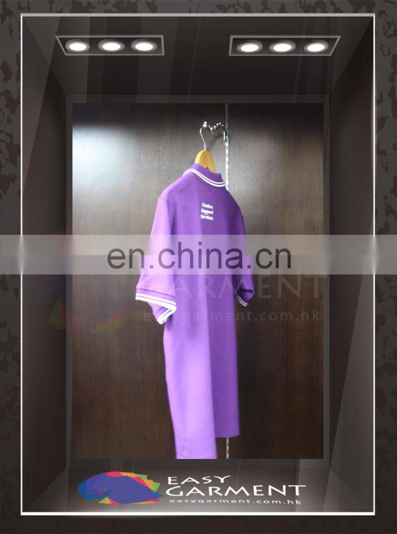 Customised Promotion Blank CVC Short Sleeves men Purple Polo Tshirt