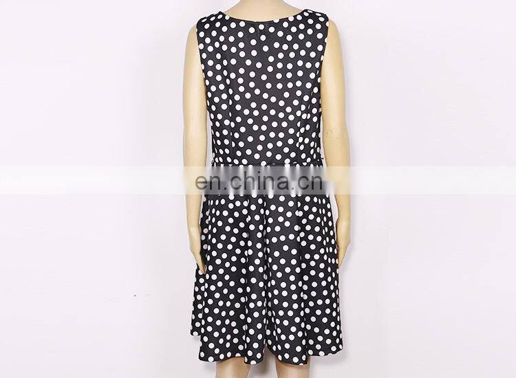 Wholesale Factory direct sale free patten white spot summer dress
