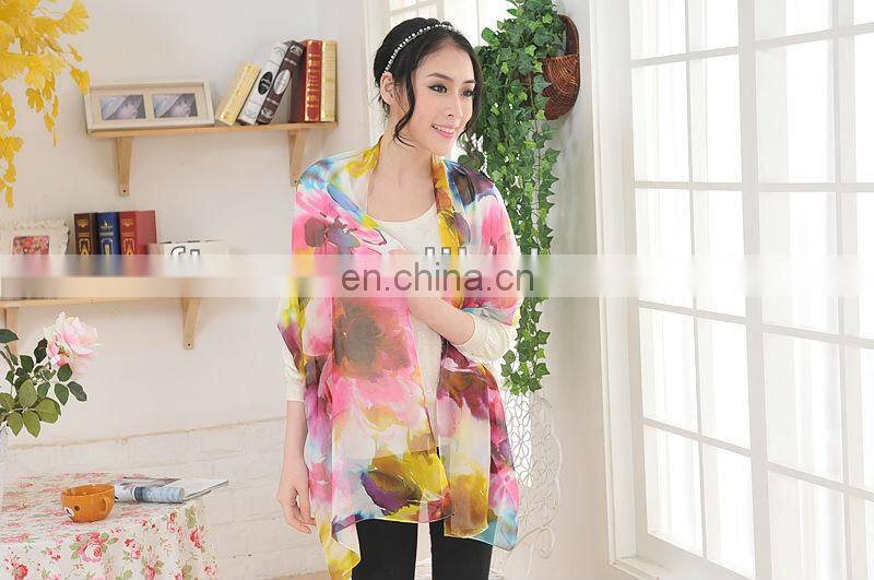 Fashion Ladies 100% Silk Chiffon Scarf