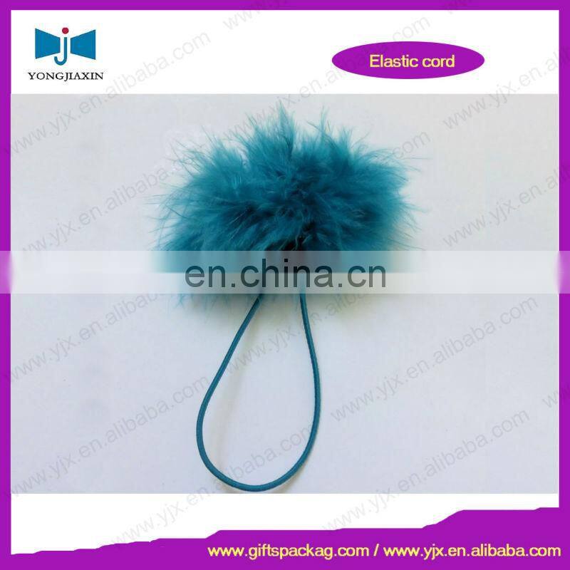 Pre-tie elastic hair stretch loop with feather