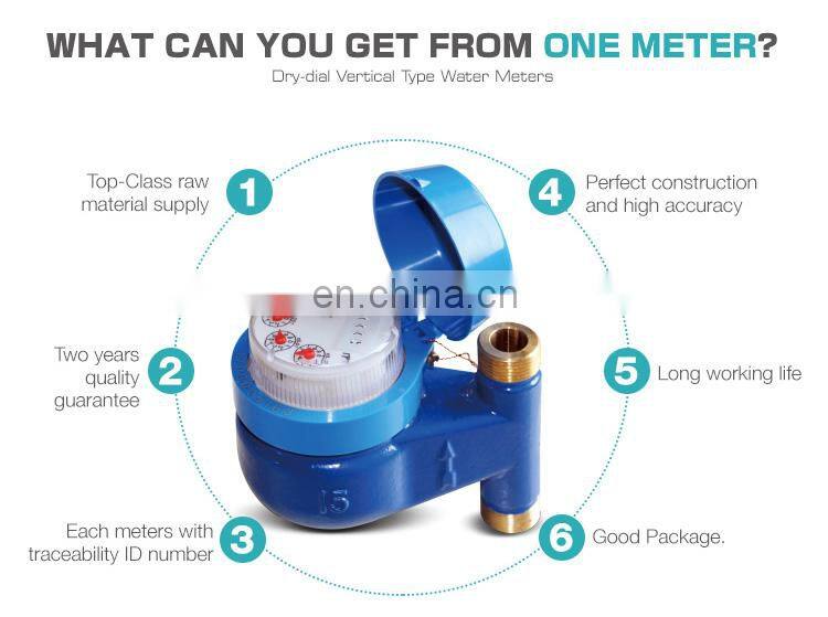 DN 25 mm multi jet vertical brass water meter from China