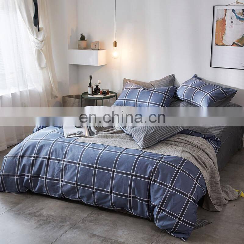 i@home Ins nordic white striped print cotton duvet bedsheets bedding set
