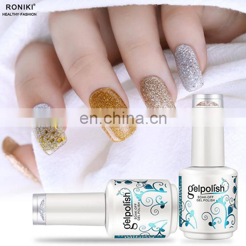 RONIKI Long Lasting wholesale Nail Gel Polish Beauty Colored micro diamond UV Gel