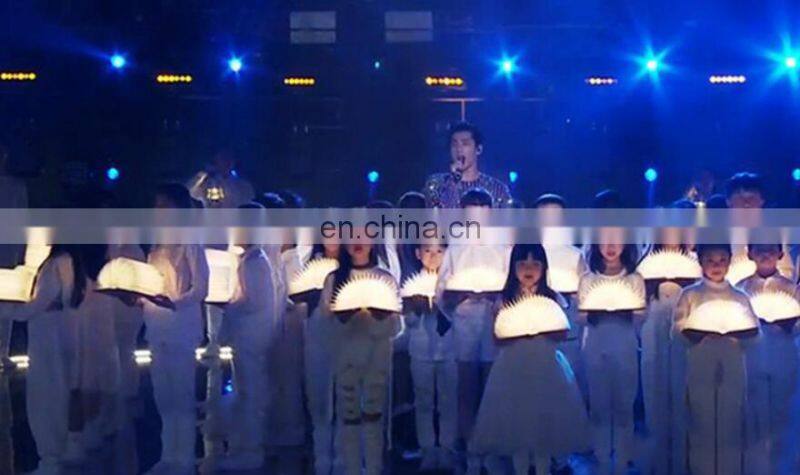 2019 new foldable Colorful LED wooden Light Bluetooth Speaker Book Lamp With Remote Control