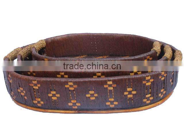 wholesale natural wicker basket tray